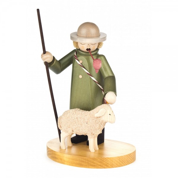 Dregeno Erzgebirge - Räuchermann Schäfer mit Schaf - 24cm