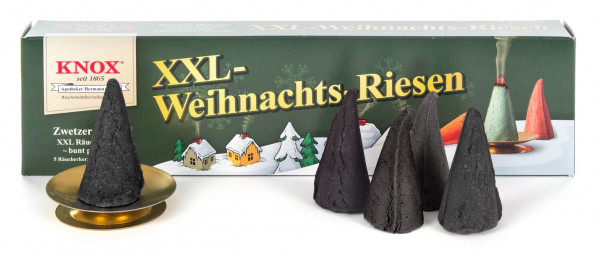 Dregeno Erzgebirge - KNOX Räucherkerzen XXL-Weihrauch-Myrrhe (5), inkl. Glimmschale (VE 20)