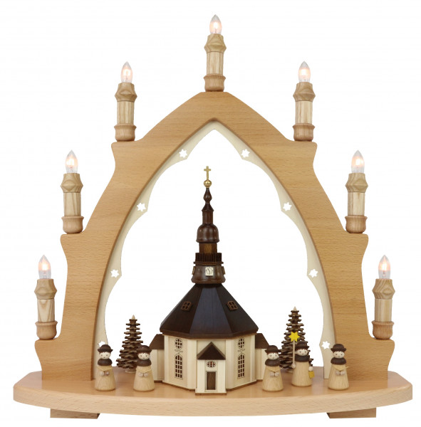 Lenk & Sohn - Leuchterbogen 7 flammig Seiff. Kirche, Kurrende natur
