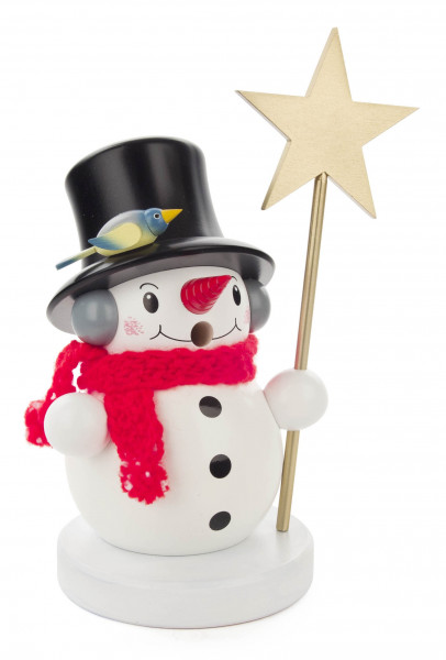 Dregeno Erzgebirge - Räuchermann Schneemann mit Stern