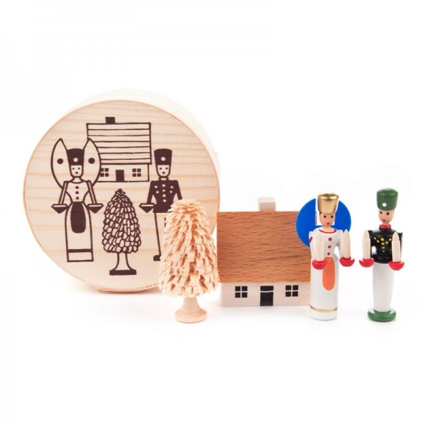 Dregeno Erzgebirge - Miniatur-Engel und Bergmann in Spandose