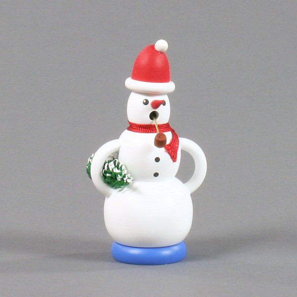 Dregeno Erzgebirge - Räuchermann Schneemann mit Mütze - 11cm