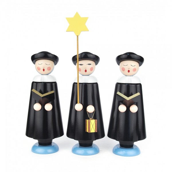 Dregeno Erzgebirge - Kurrendefiguren extra groß 3er-Gruppe, schwarz - 37cm