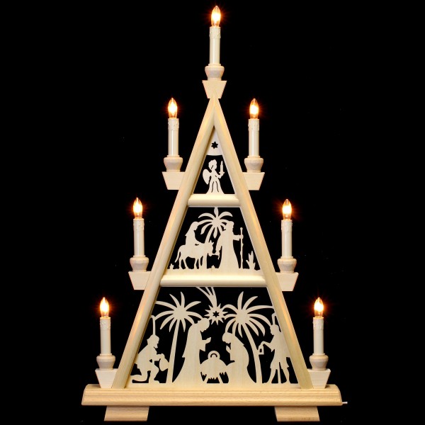 Holzkunst Niederle - Lichterspitze 3 Etagen - christliches Motiv
