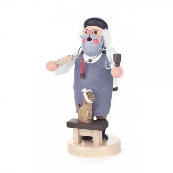 Dregeno Erzgebirge - Räuchermann Tierarzt mit Hund - 19cm