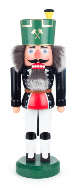 Dregeno Erzgebirge - Nussknacker Bergmann schwarz-weiß, 37 cm