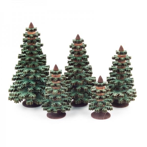 Dregeno Erzgebirge - Miniatur-Nadelbäume, grün, 5-teilig