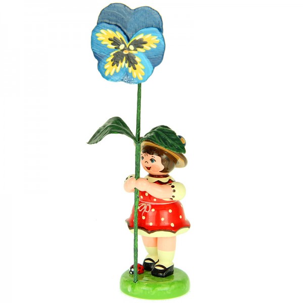 Hubrig Blumenmädchen 11cm Blumenkind mit Stiefmütterchen