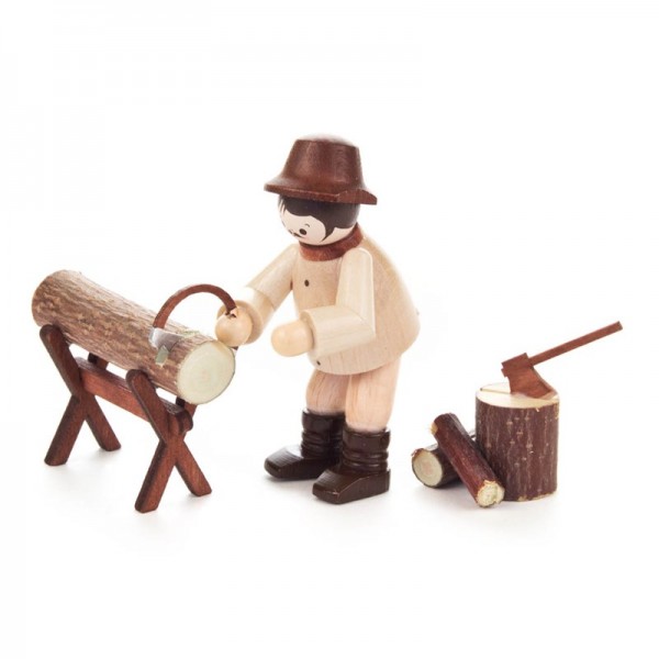 Dregeno Erzgebirge - Miniatur-Waldarbeiter beim Sägen, 3-teilig
