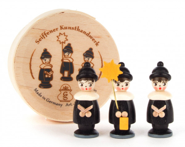 Dregeno Erzgebirge - Kurrendefiguren schwarz in Spandose (3)