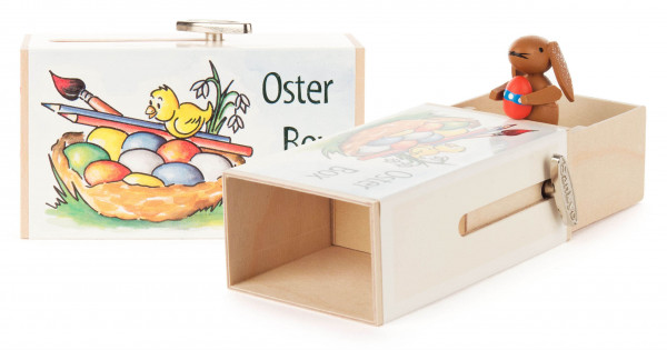 Dregeno Erzgebirge - Schiebebox »Oster-Box« mit Hase, Melodie: Osterparade