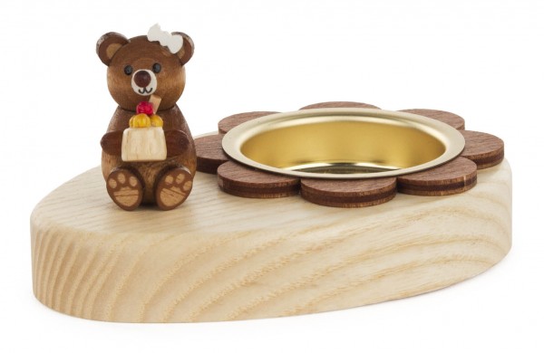 Dregeno Erzgebirge - Teelichthalter Teddy mit Eis