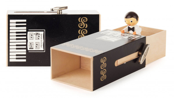 Dregeno Erzgebirge - Schiebebox »Piano-Box« mit Junge, Melodie: Kanon in D-Dur