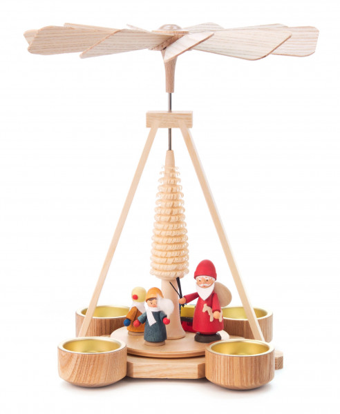 Dregeno Erzgebirge - Pyramide mit Ruprecht und Winterkindern, für Teelichte