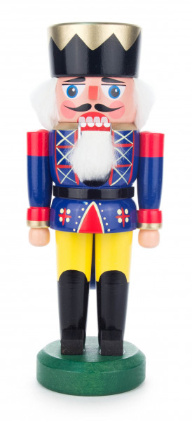 Dregeno Erzgebirge - Nussknacker König blau-gelb, 21 cm