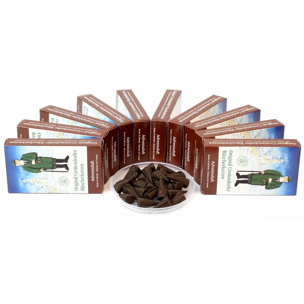 Original Crottendorfer Räucherkerzen - 10x24 Sparpack - Adventsduft
