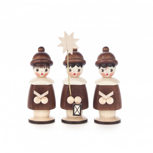 Dregeno Erzgebirge - Kurrendefiguren 3er-Gruppe, natur - 8cm