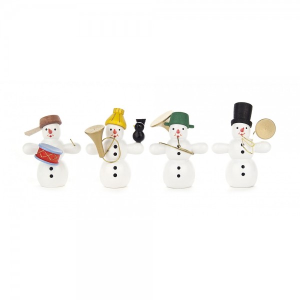 Dregeno Erzgebirge - Miniaturen Schneemannquartett mit Instrumenten, Nr.1 - 6cm
