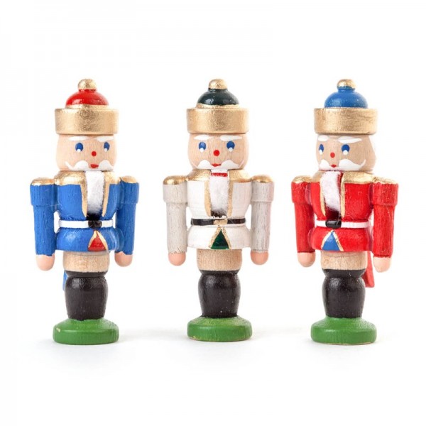 Dregeno Erzgebirge - Miniatur-Nussknacker König, 3 Figuren
