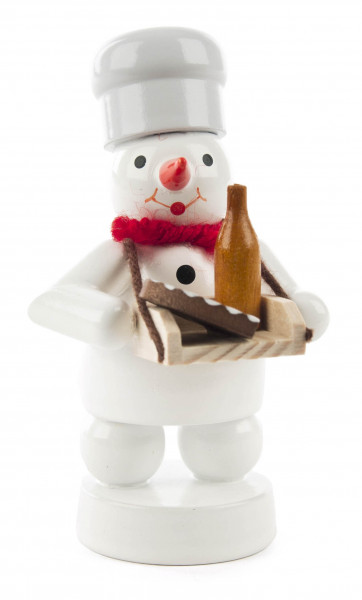 Dregeno Erzgebirge - Schneemann Bäcker mit Bauchladen