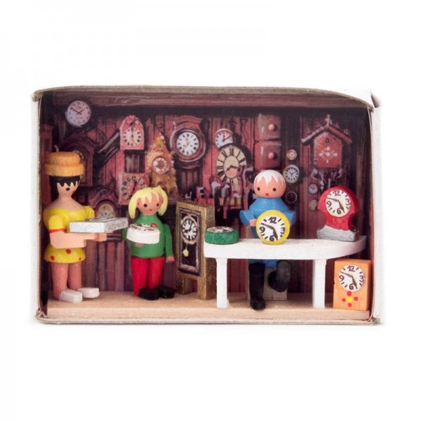 Dregeno Erzgebirge - Miniatur-Zündholzschachtel Uhrmacher