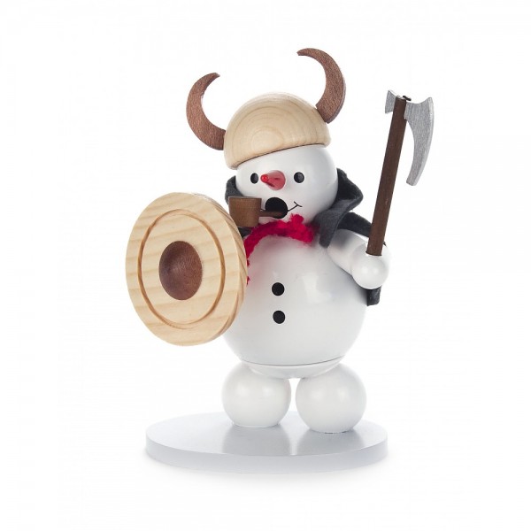 Dregeno Erzgebirge - Räuchermann Schneemann Wikinger - 13cm