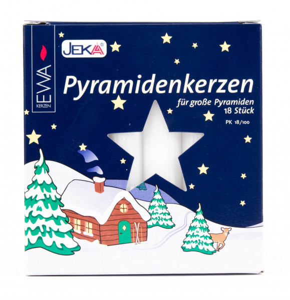 Dregeno Erzgebirge - Pyramidenkerzen 17 mm, weiß (18)