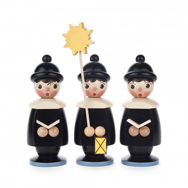 Dregeno Erzgebirge - Kurrendefiguren 3er-Gruppe, schwarz - 16cm
