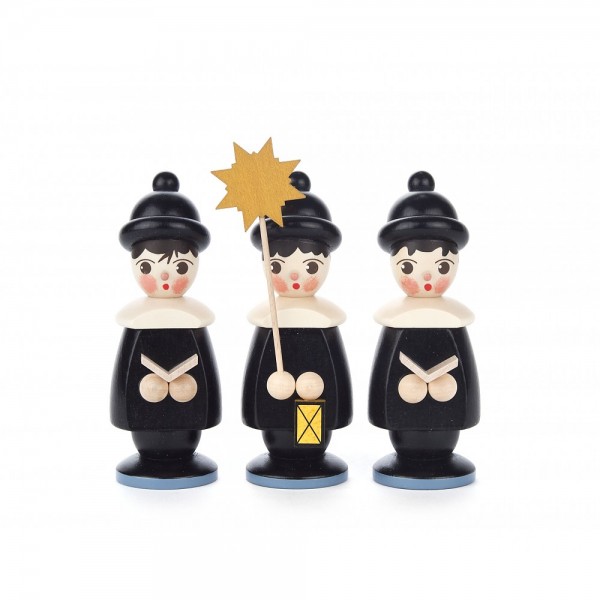 Dregeno Erzgebirge - Kurrendefiguren 3er-Gruppe, schwarz - 12cm