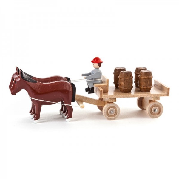 Dregeno Erzgebirge - Miniatur-Pferde mit Tafelwagen und Fässern