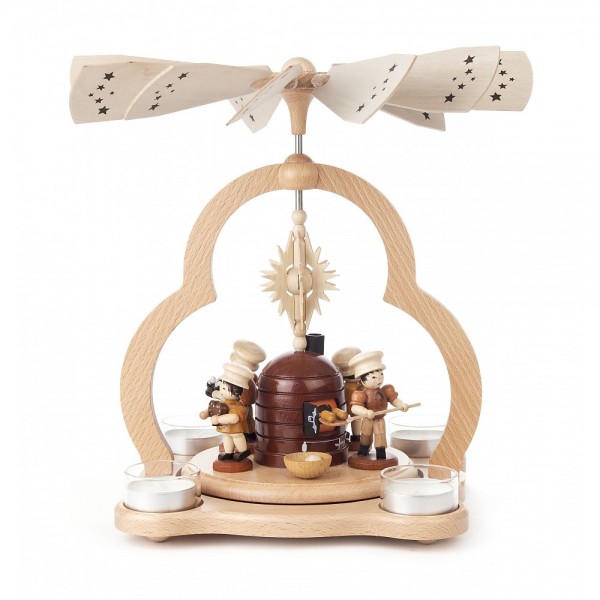 Dregeno Erzgebirge - Pyramide klein Bäckerei, für Teelichter - 28cm