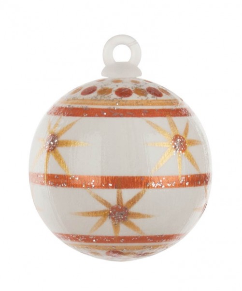 Dregeno Erzgebirge - Weihnachtsbaumkugel 3,0cm, weiß-Variante:12/30