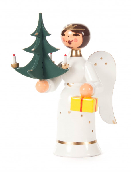 Dregeno Erzgebirge - Miniatur Engel mit Weihnachtsbaum