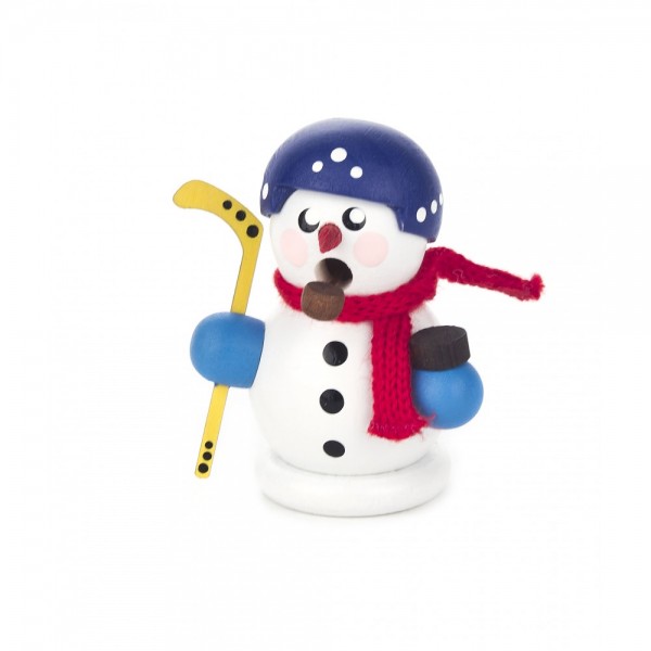 Dregeno Erzgebirge - Mini-Räucherschneemann Eishockeyspieler mit Helm