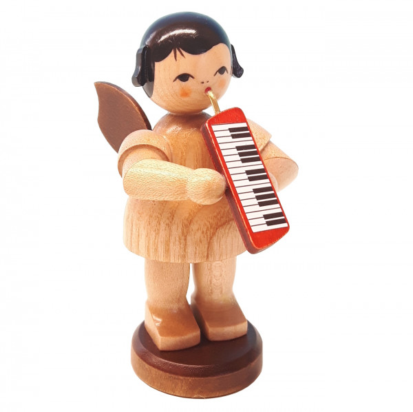 Engel stehend groß mit Melodica, natur