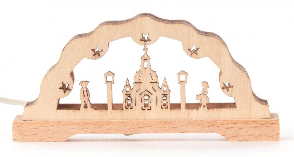 Dregeno Erzgebirge - Miniatur-Schwibbogen Frauenkirche mit LED Beleuchtung 12V