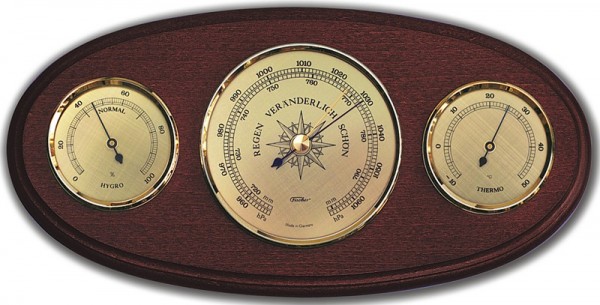 Fischer Wetterstation Klassik mit Holzgehäuse 310x150mm