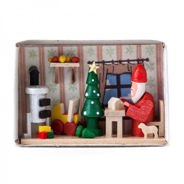 Dregeno Erzgebirge - Miniatur-Zündholzschachtel Weihnachtsmannwerkstatt