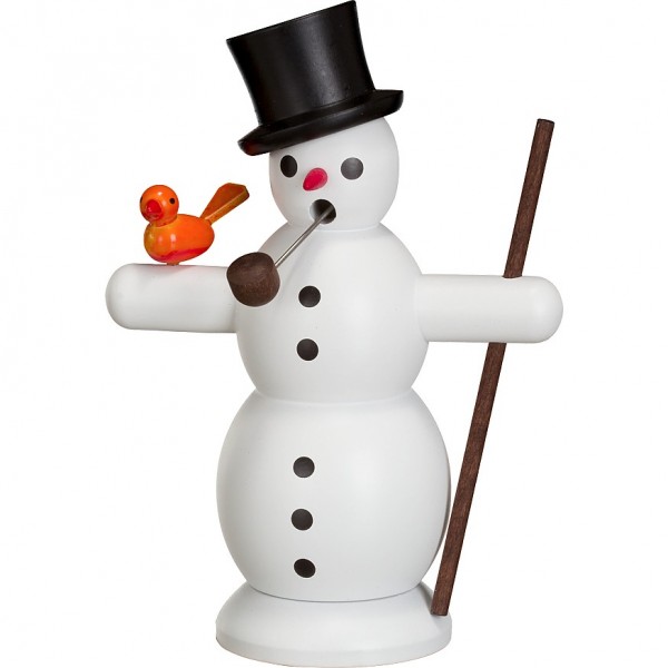 Seiffener Volkskunst Räuchermann Schneemann