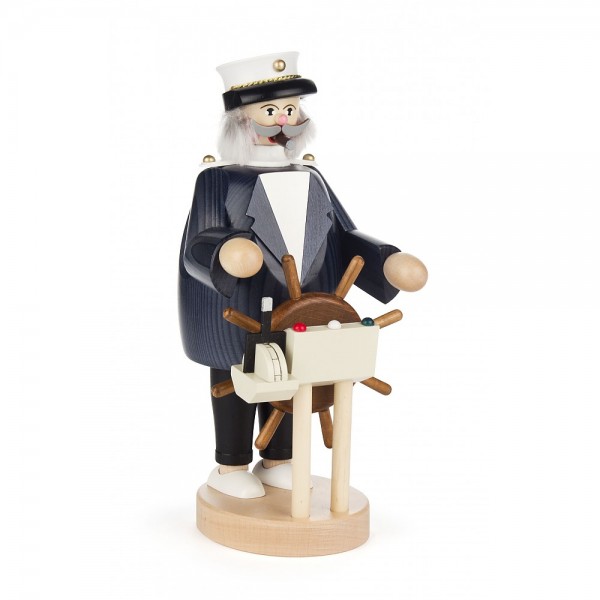 Dregeno Erzgebirge - Räuchermann Kapitän mit Steuerrad - 21cm