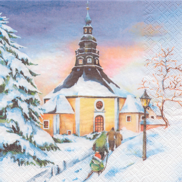 Dregeno Erzgebirge - Servietten Seiffener Sonnenuntergang(20)