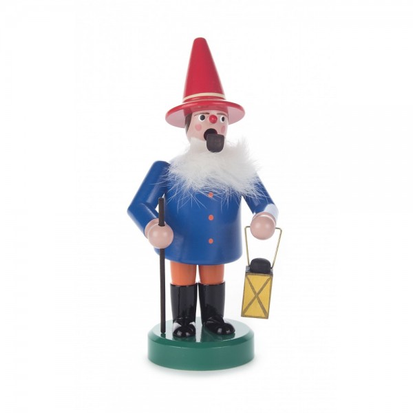 Dregeno Erzgebirge - Räuchermann Wichtel, Jacke blau - 17cm