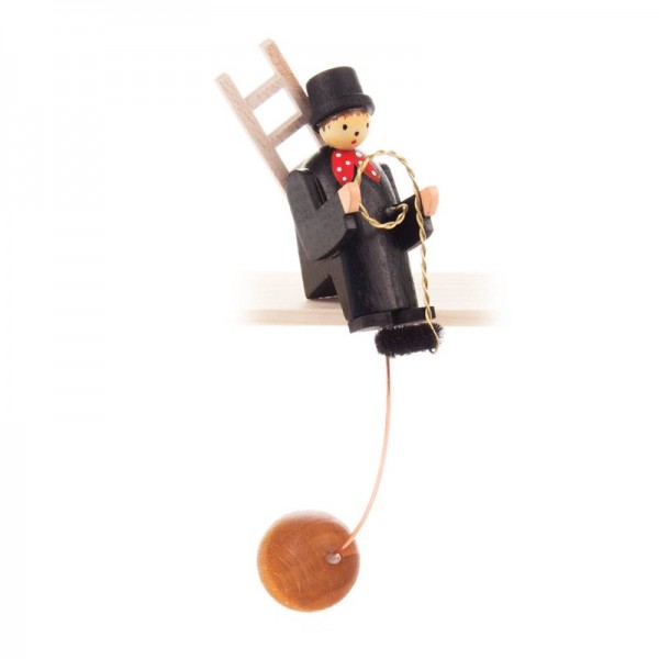 Dregeno Erzgebirge - Miniatur-Schaukelfigur Schornsteinfeger