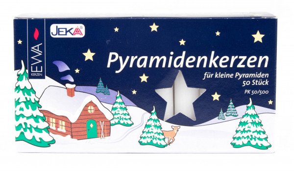 Dregeno Erzgebirge - Pyramidenkerzen 14 mm, weiß (50)