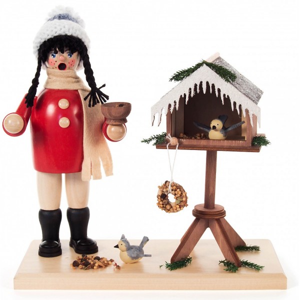 Dregeno Erzgebirge - Räucherfrau Gretel am Vogelhaus