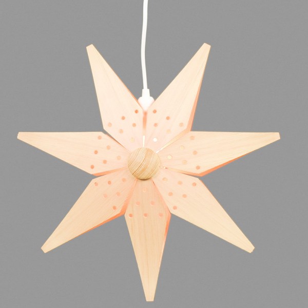Dregeno Erzgebirge - Weihnachtsstern aus Holz, elektrisch beleuchtet - Ø 39cm