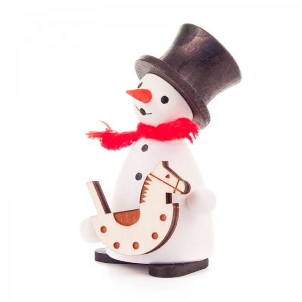 Dregeno Erzgebirge - Schneemann mit Schaukelpferd