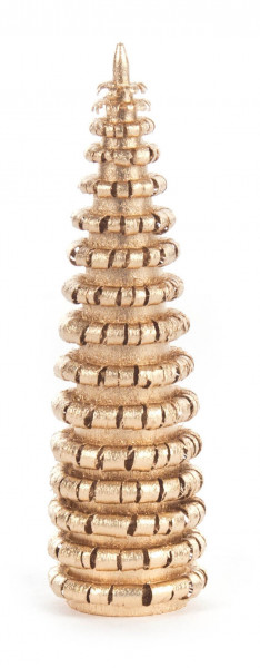 Dregeno Erzgebirge - Ringelbäumchen ohne Stamm, vergoldet, 8 cm