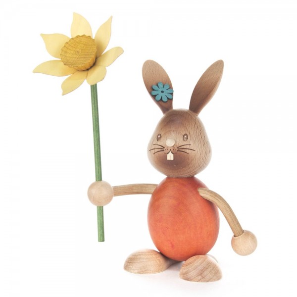 Dregeno Erzgebirge - Osterhase Stupsi mit Blume
