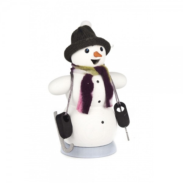Dregeno Erzgebirge - Räucherschneemann mit Schlittschuhen